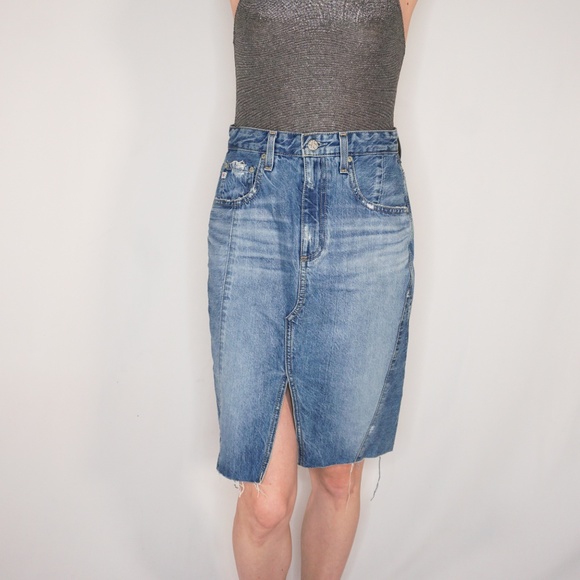 ADRIANO GOLDSCHMIED AGED The Emery High Rise Skirt - Picture 6 of 8